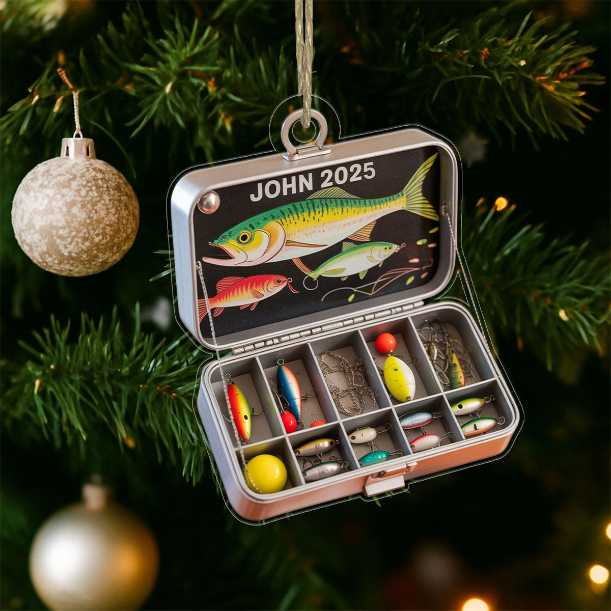Fishing Tackle Box Acrylic Ornament Christmas Gift