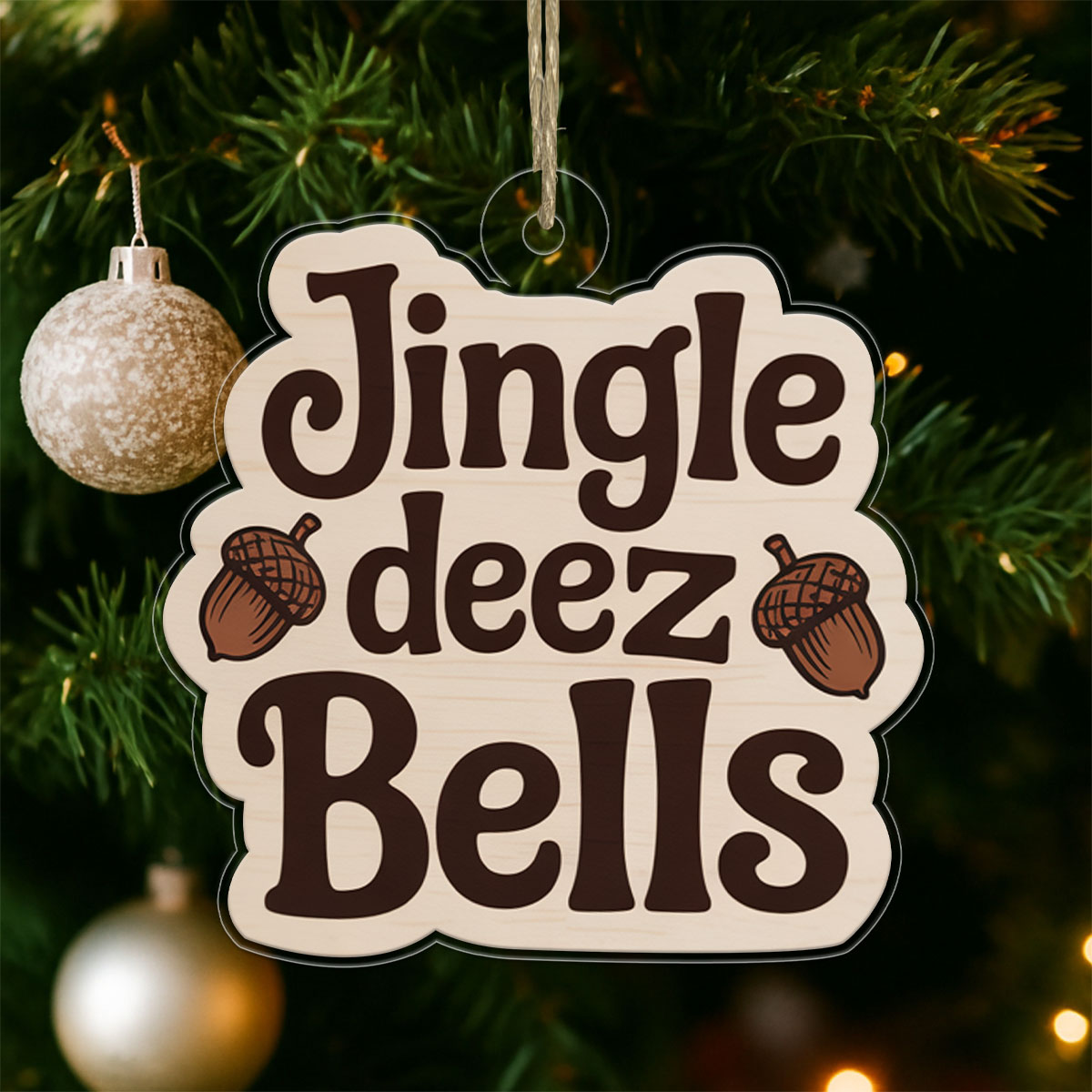 Funny Deez Nuts Ornament, Personalized Adult Humor Christmas Ornament, Custom Naughty Ornament, Gag Gift for Friend, Holiday Joke Decoration