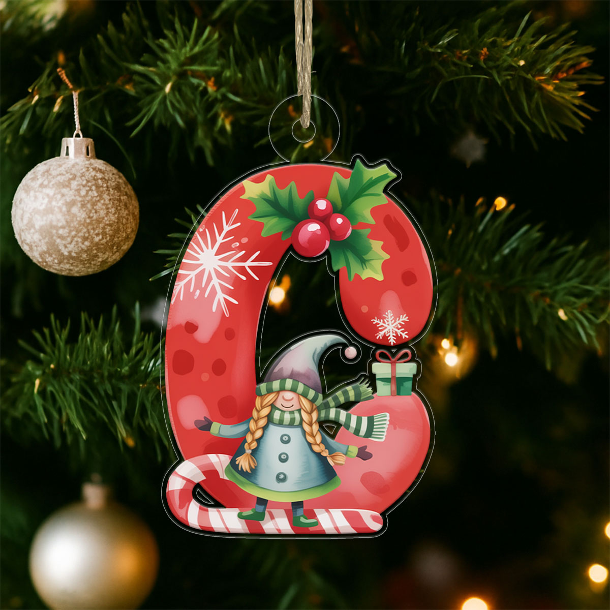 Letter C Christmas Ornaments copy Acrylic Ornament Christmas Gift