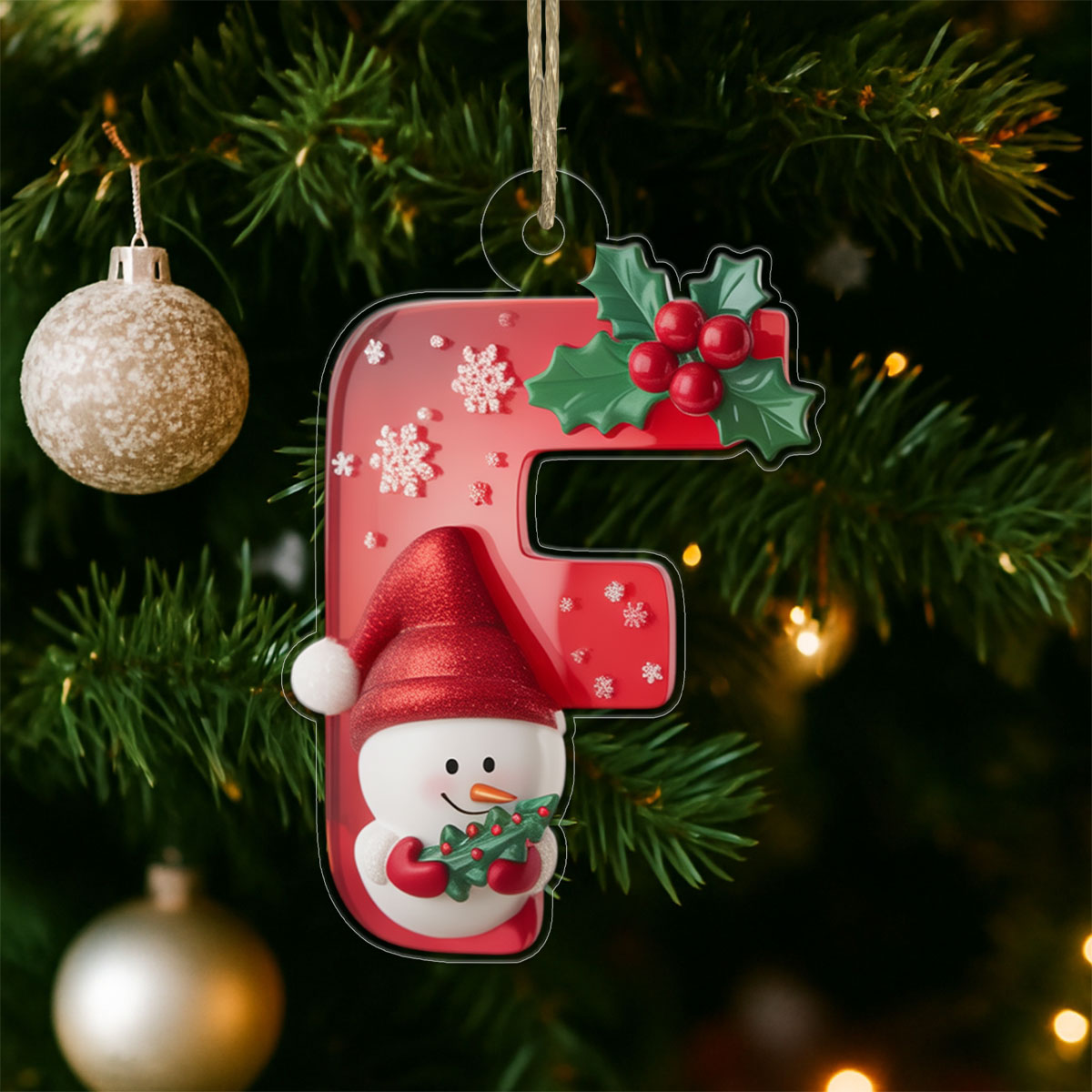Letter F Acrylic Ornament Christmas Gift
