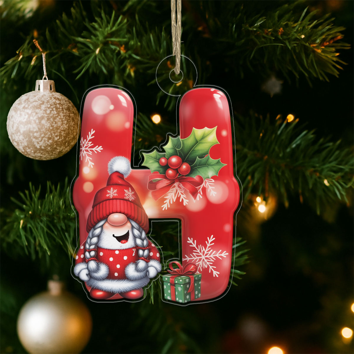 Letter H Acrylic Ornament Acrylic Ornament Christmas Gift