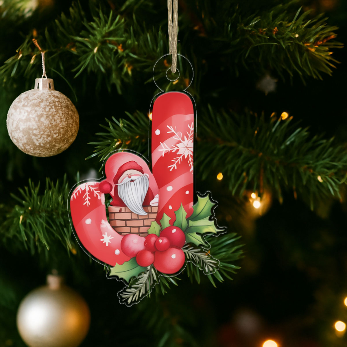 Letter J Acrylic Ornament copy Acrylic Ornament Christmas Gift