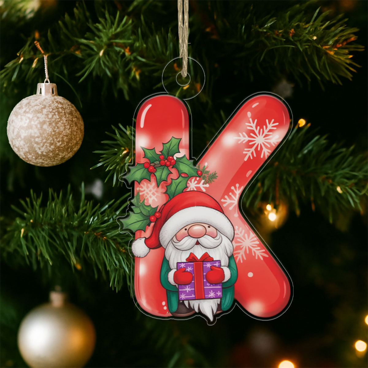 Letter K Acrylic Ornament copy Acrylic Ornament Christmas Gift