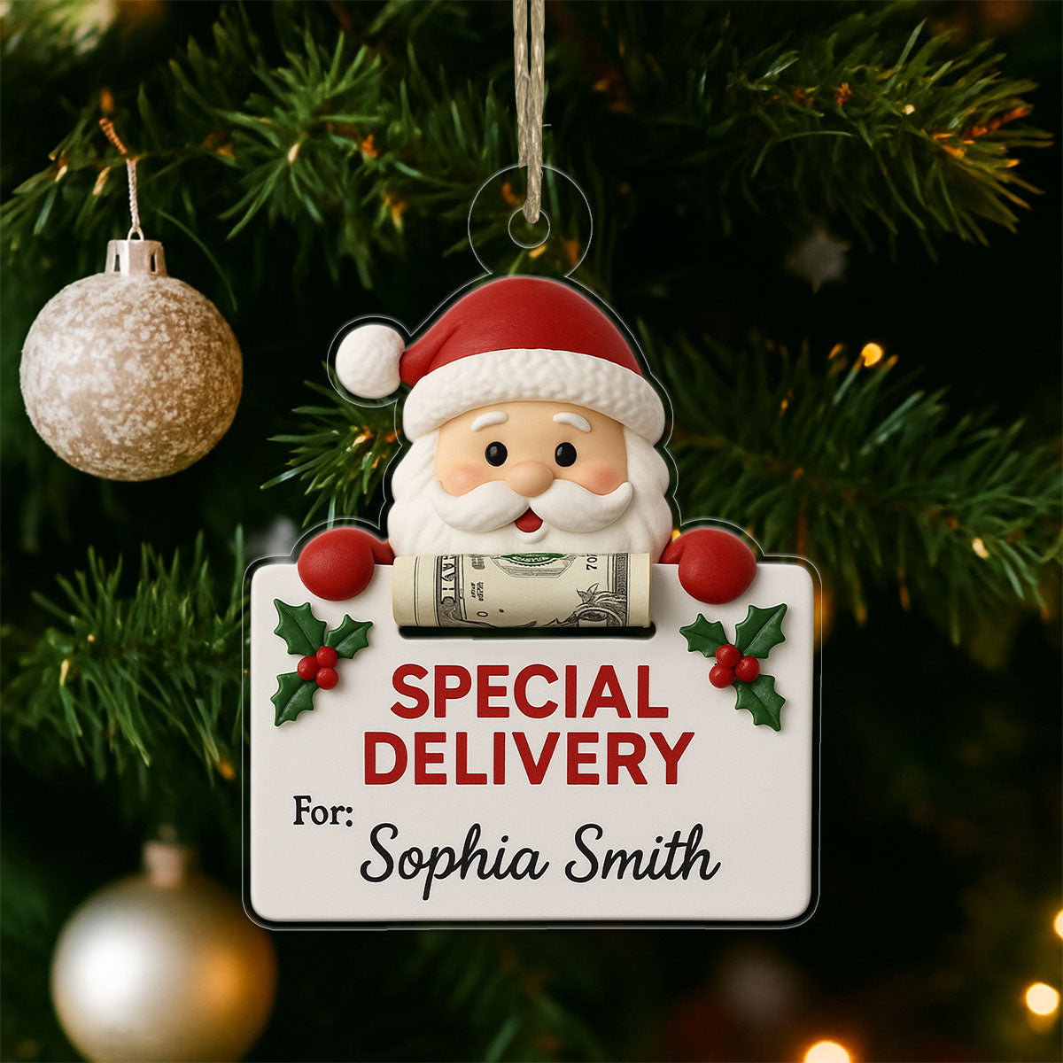 Personalized Nice List Dropout Acrylic Ornament Christmas Gift