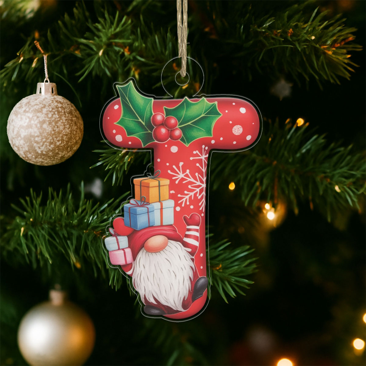 Ornament Christmas Initial Letter T copy Acrylic Ornament Christmas Gift