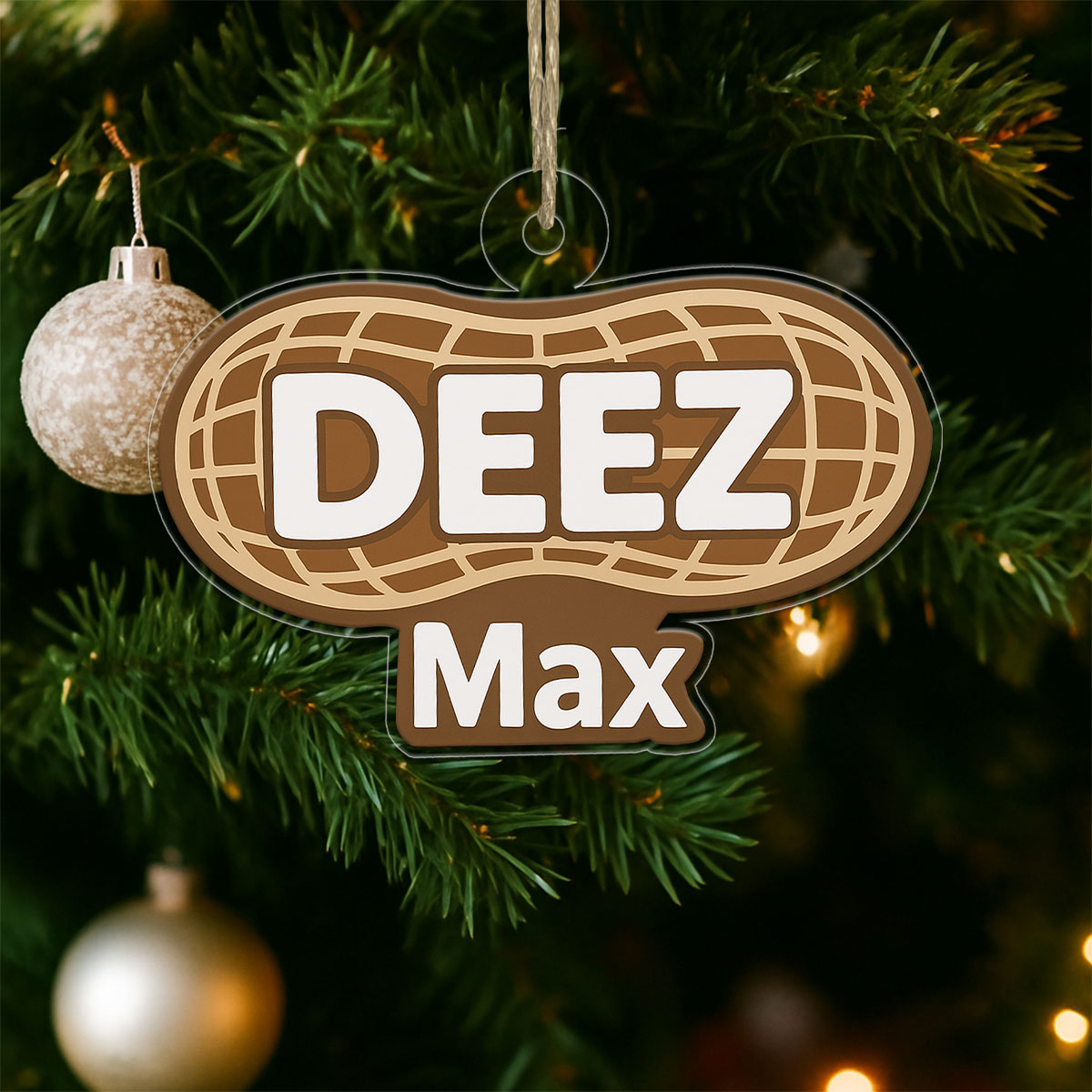Personalized Deez Nuts Ornament, Funny Meme Gag Gift, Christmas Ornament, Holiday Humor Decoration, Adult Christmas Keepsake