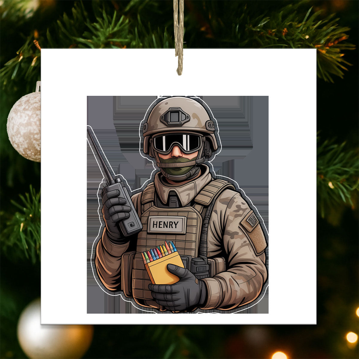 Personalized Funny Veterans For Military Acrylic Ornament Christmas Gift