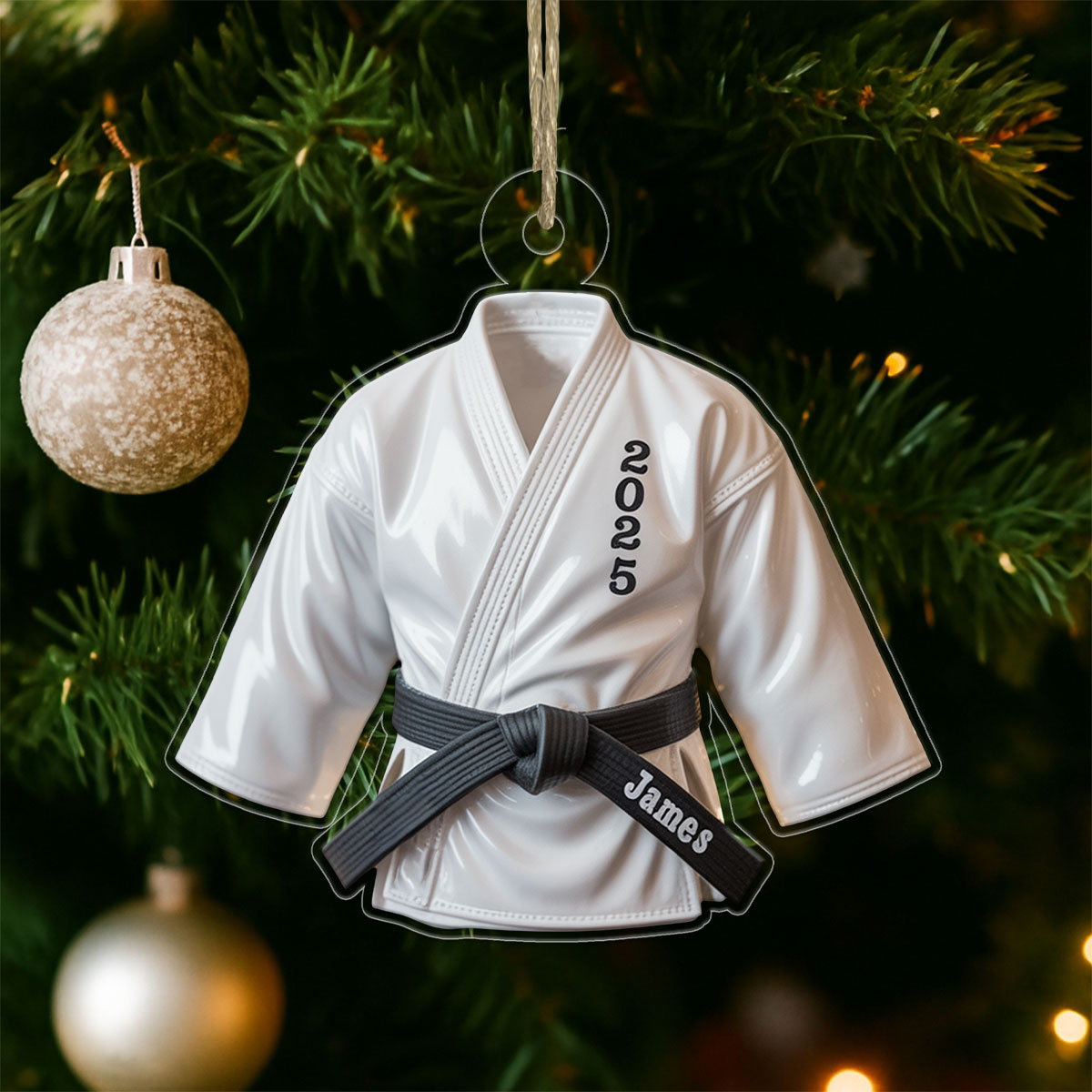 Personalized Karate Acrylic Ornament, Custom Christmas Ornament, Karate Kid Gift, Sport Lover Ornament, Holiday Keepsake Decoration