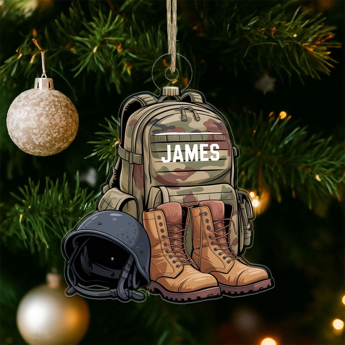 Personalized Military Uniform Acrylic Ornament Christmas Gift