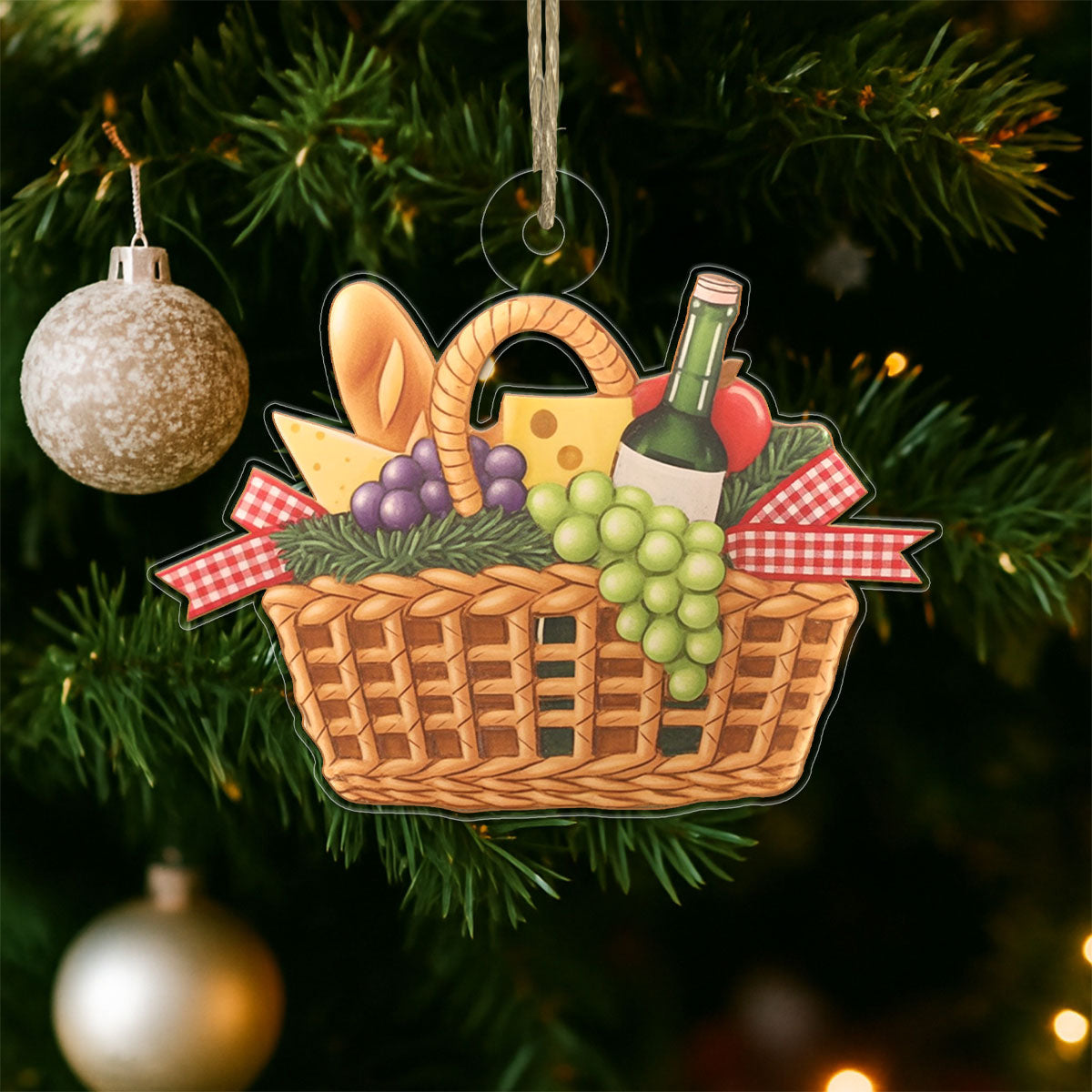 Personalized Picnic Basket Decorative Acrylic Ornament Christmas Gift