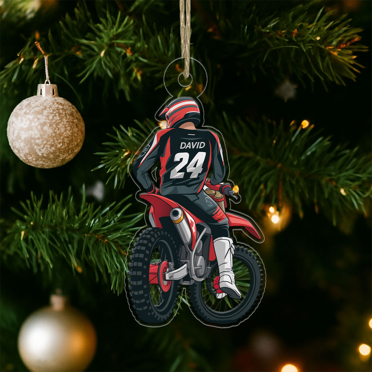 personalized ornament for Biker Racer-2 Acrylic Ornament Christmas Gift