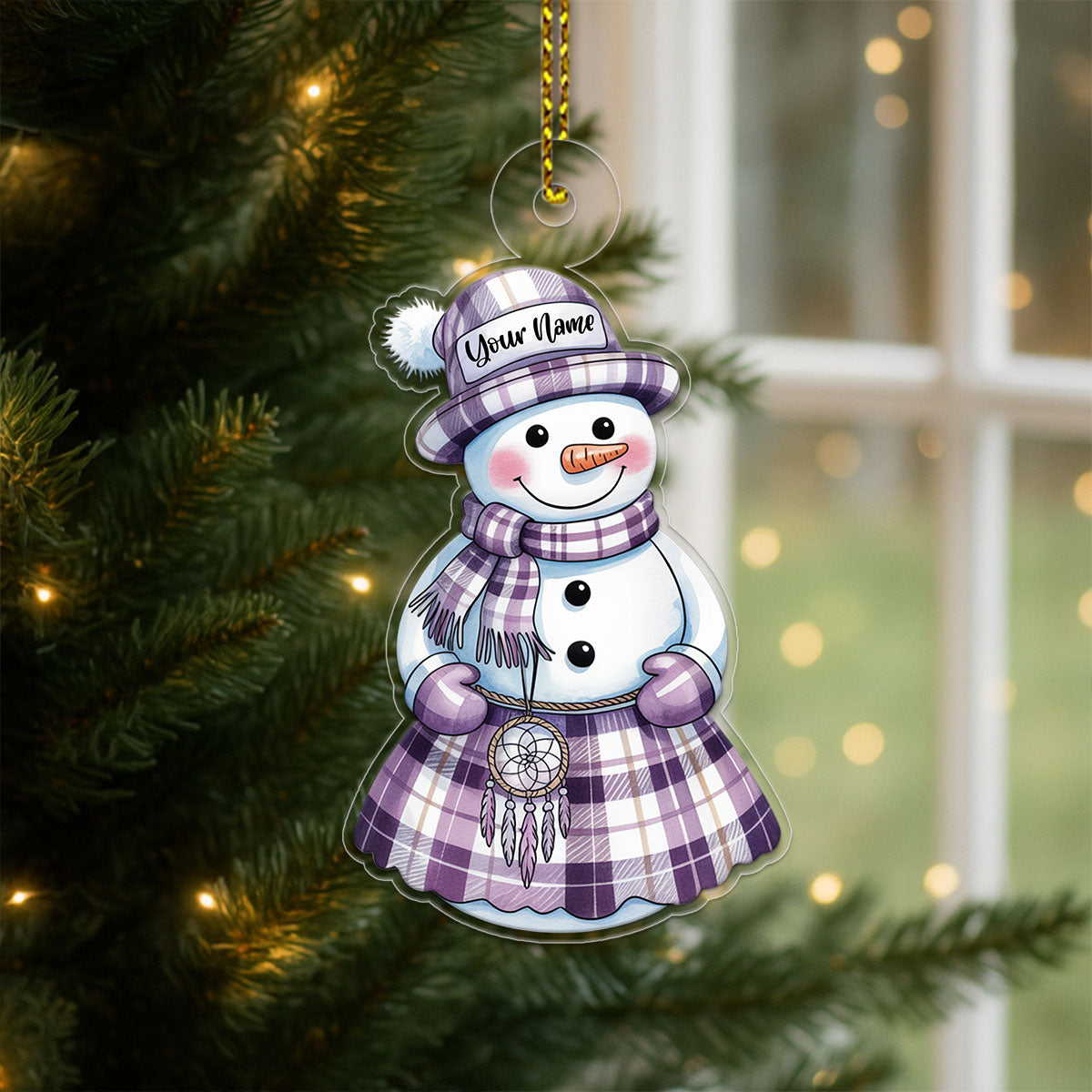 Personalized Snowman Warrior Acrylic Ornament Christmas Gift