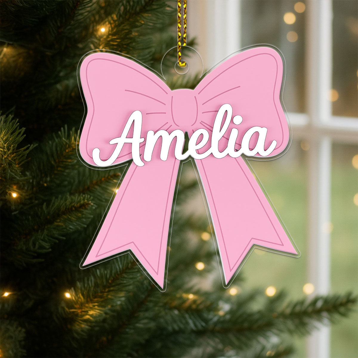 Personalized Pink Bow