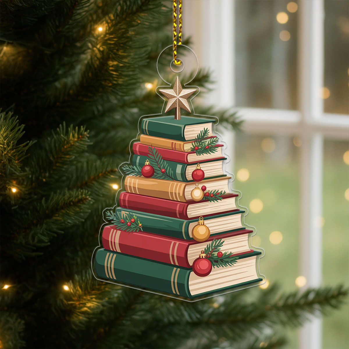 Christmas Book Tree Ornament Acrylic Ornament Christmas Gift