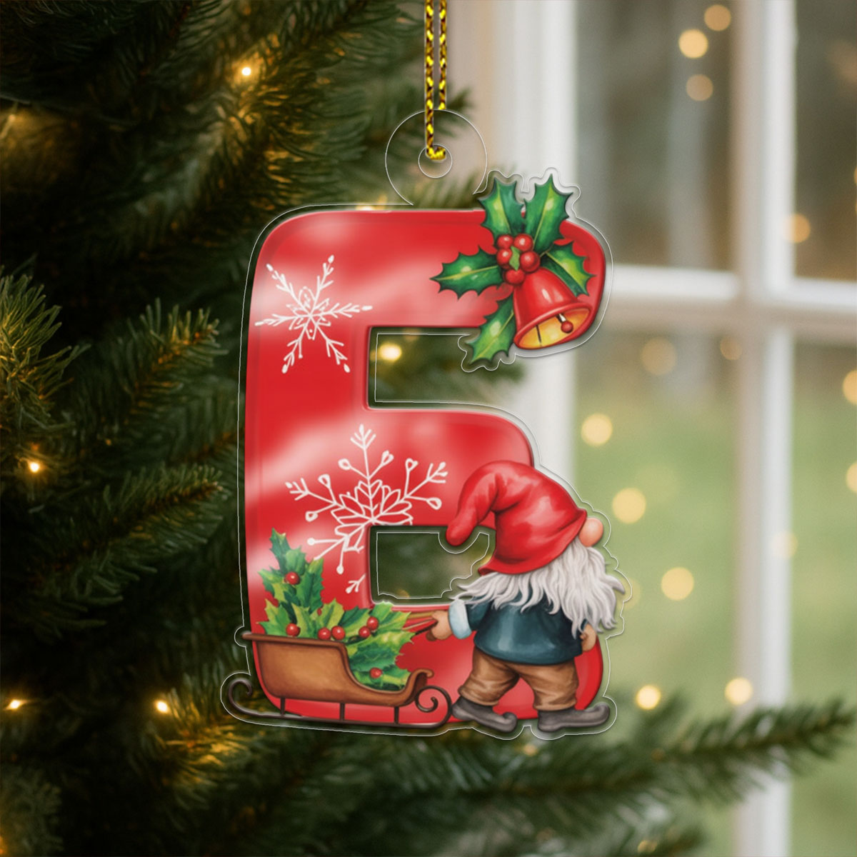 Christmas Initial Letter E Christmas Tree Acrylic Ornament Christmas Gift