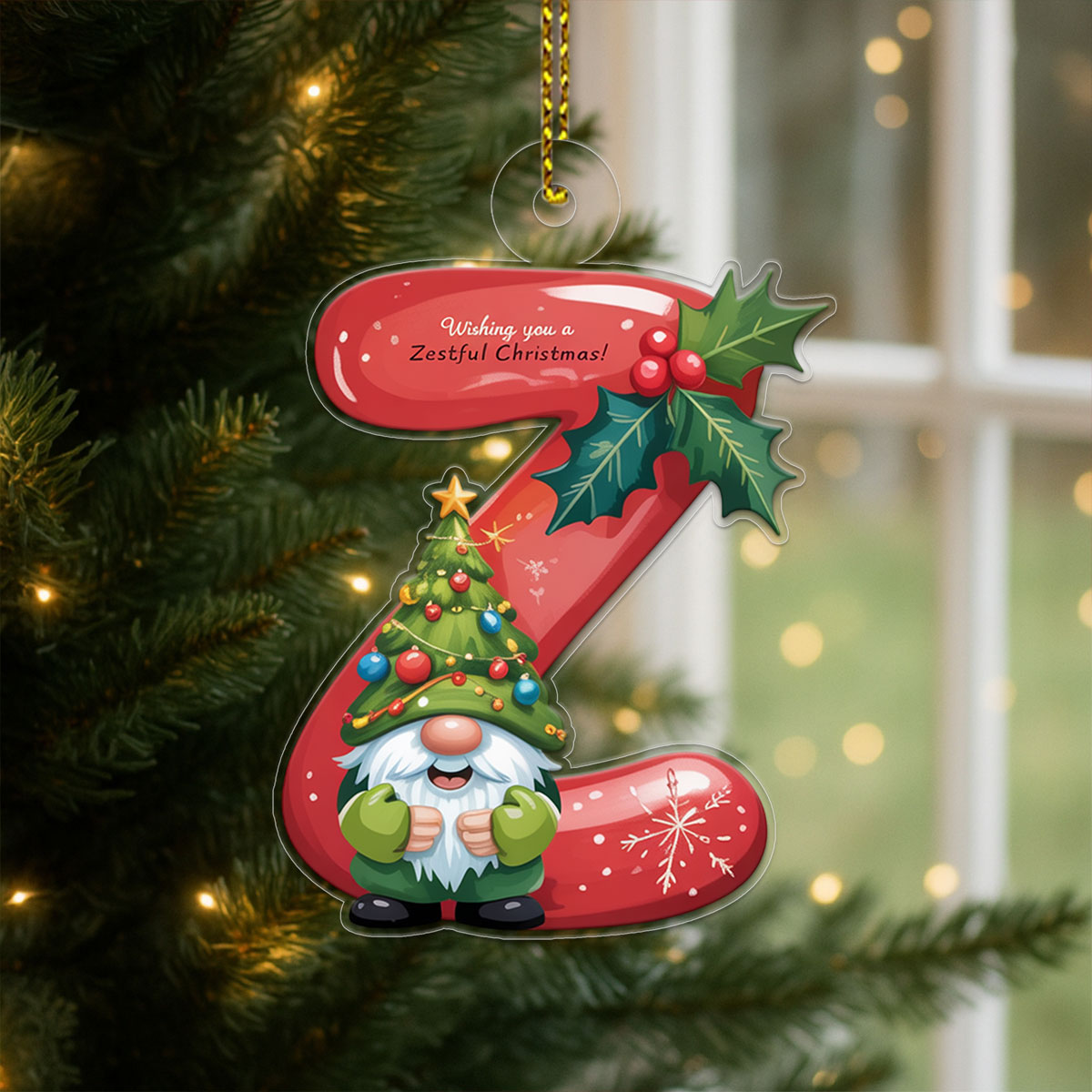 Christmas Initial Letter Z Acrylic Ornaments copy Acrylic Ornament Christmas Gift