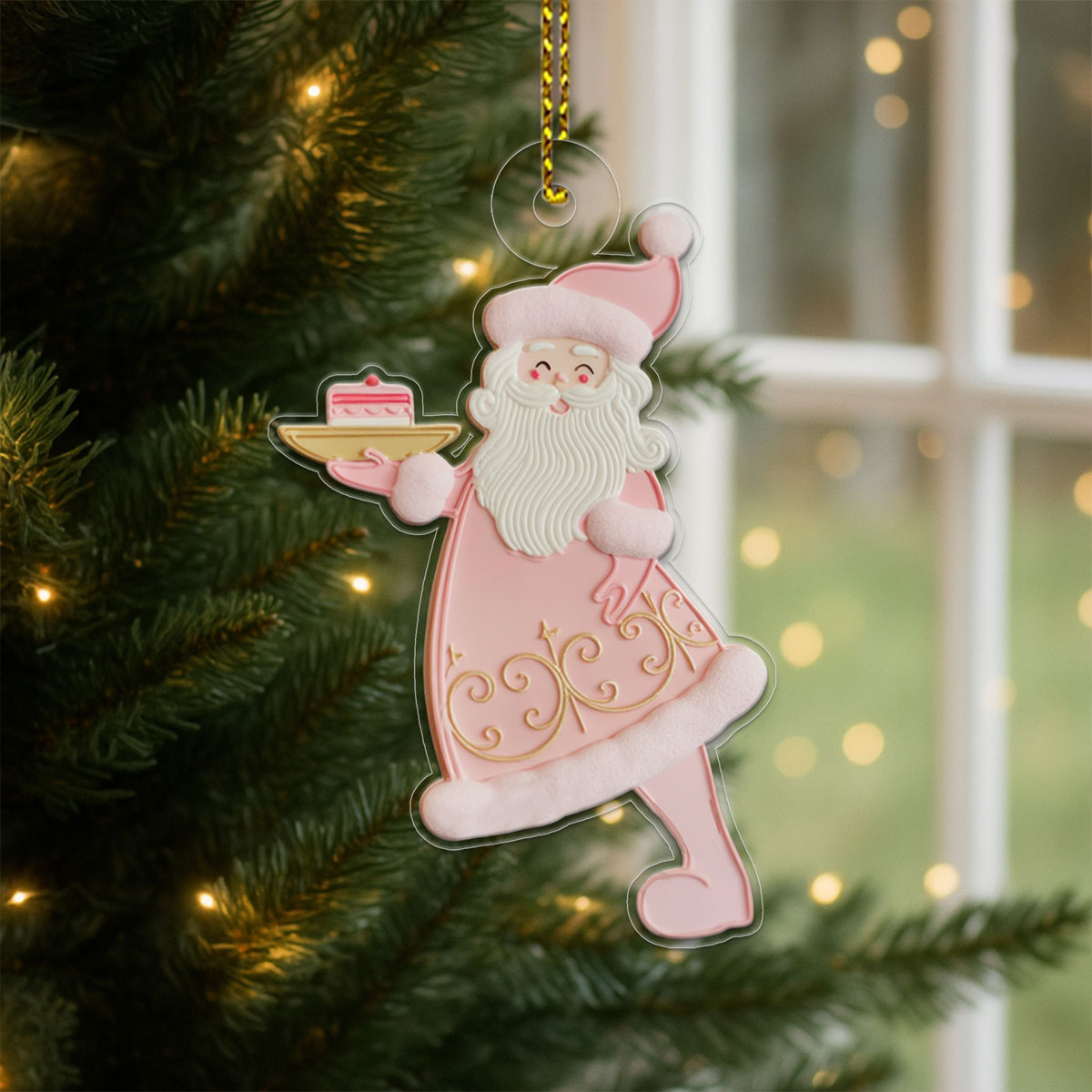 Personalized Santa Claus Macaron Acrylic Ornament Christmas Gift