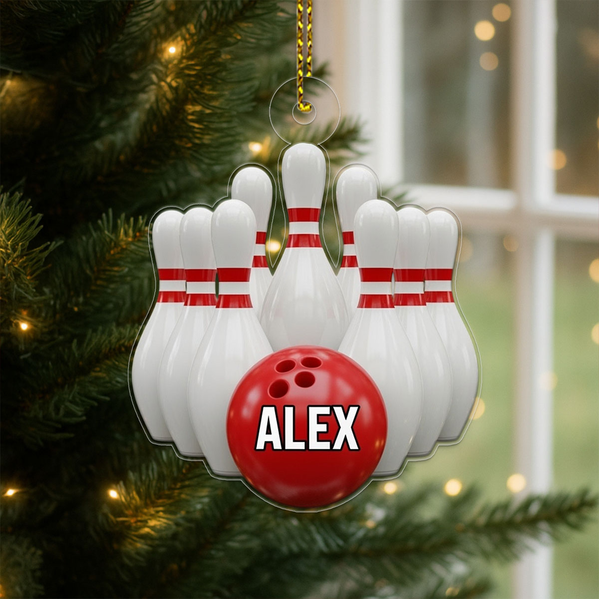 Custom Name Bowling Player copy Acrylic Ornament Christmas Gift
