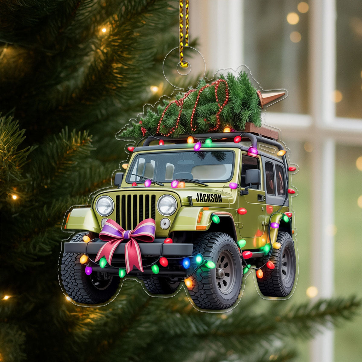 Custom Name Christmas Car Acrylic Ornament Christmas Gift