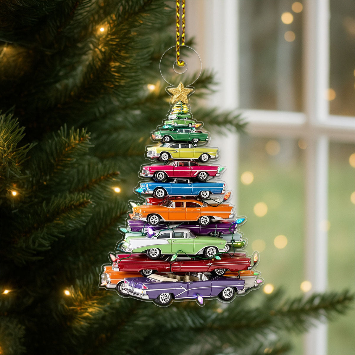 Custom Name Car Xmas Tree Acrylic Ornament Christmas Gift