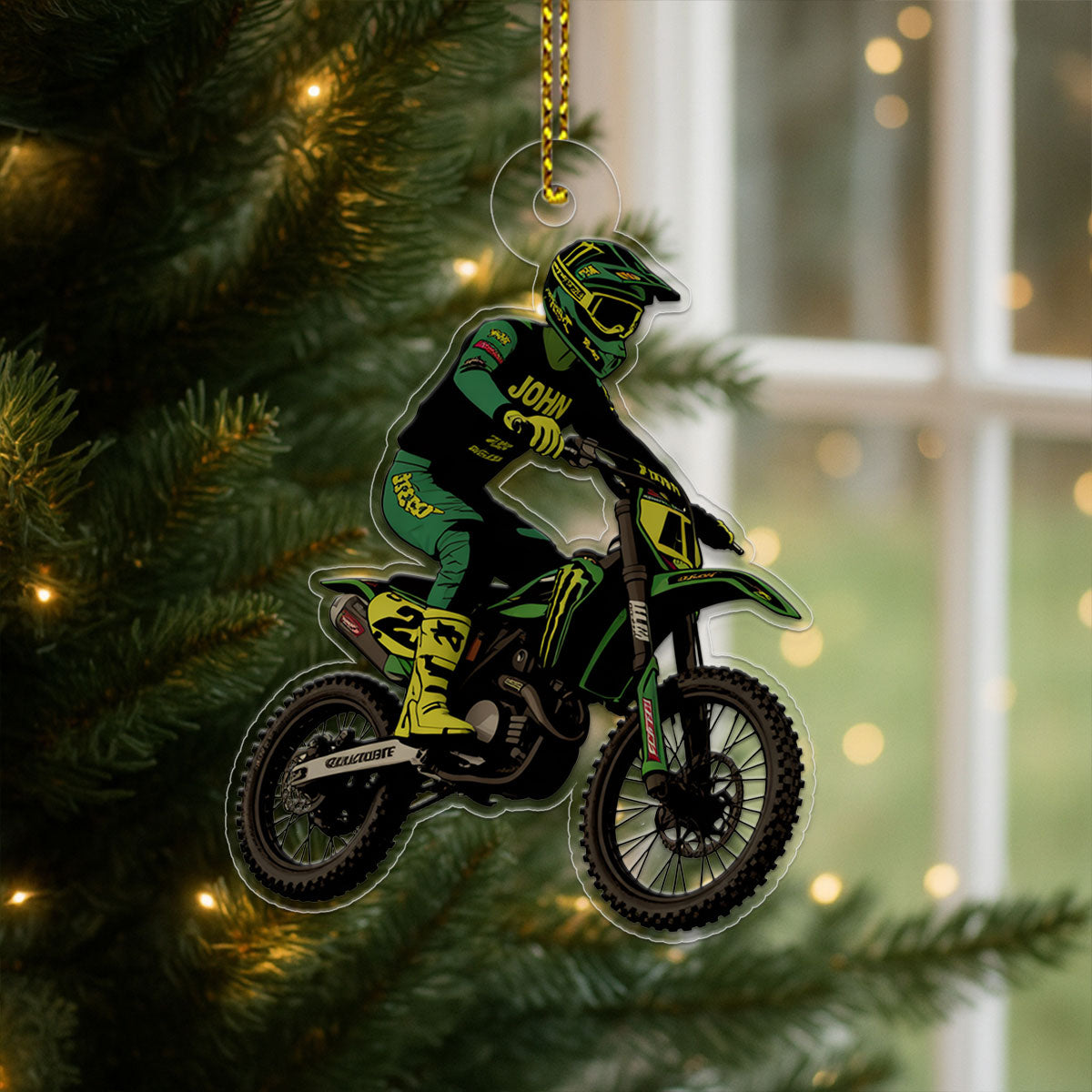 Custom Name Motocross Christmas Ornament-1 Acrylic Ornament Christmas Gift