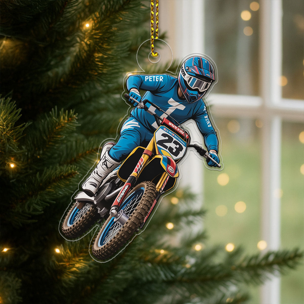 Custom Name Motocross Dirt Bike Christmas Ornament 1 Acrylic Ornament Christmas Gift
