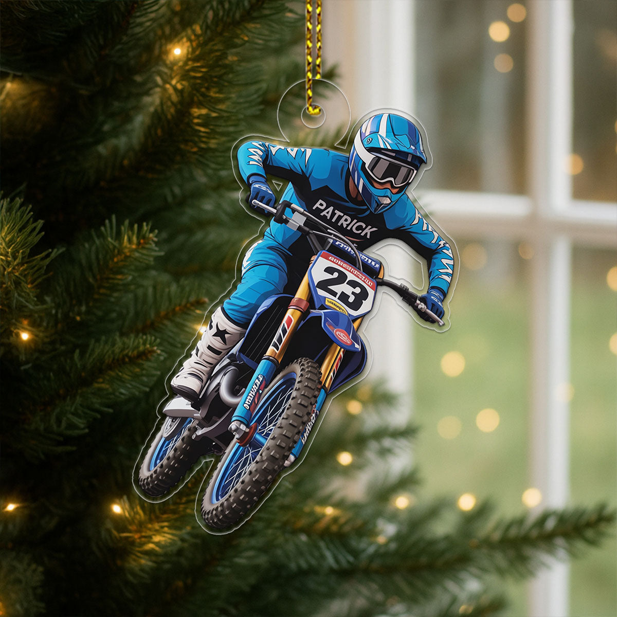 Custom Name Motocross Dirt Bike Christmas Ornament 2 Acrylic Ornament Christmas Gift