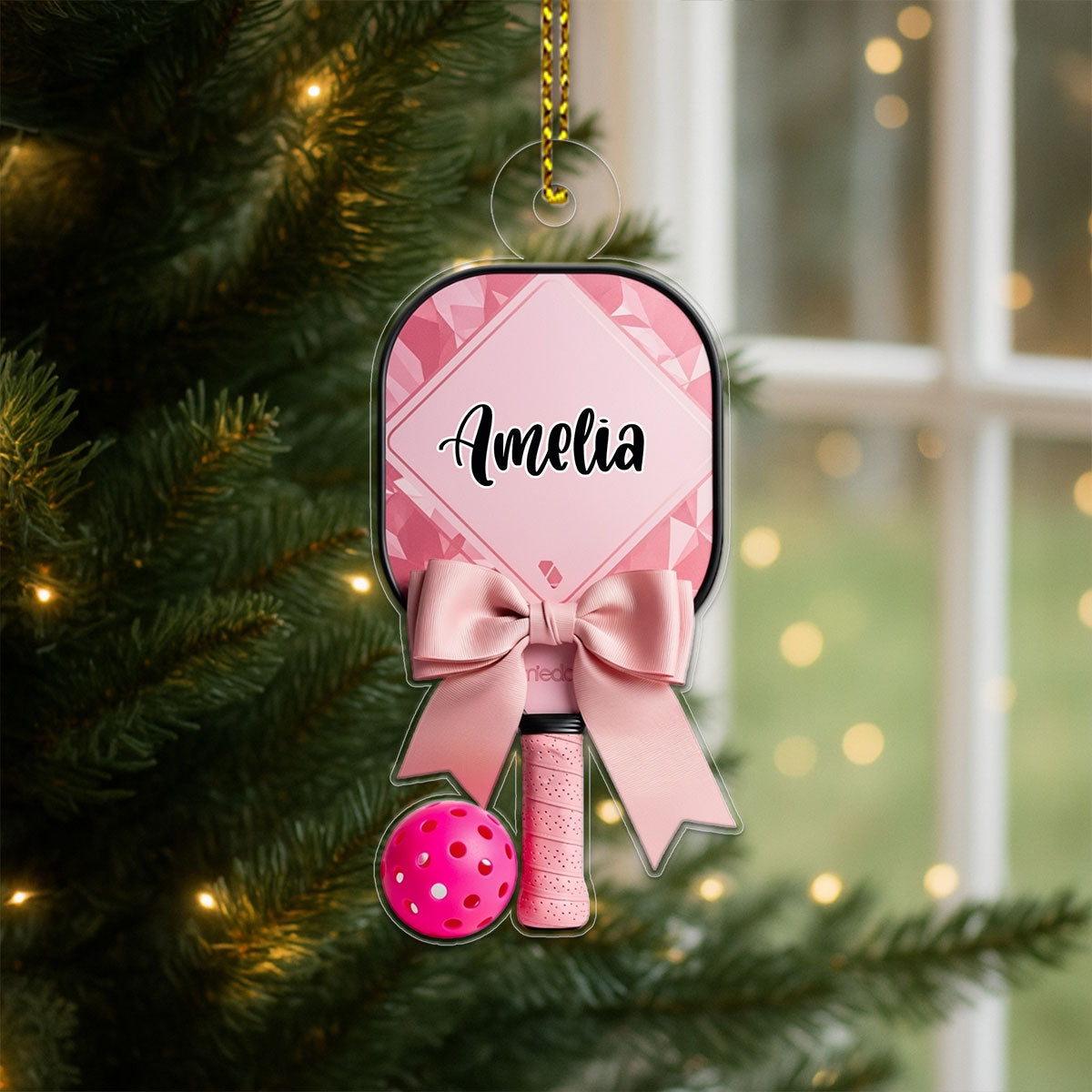 Custom Name Pickleball For Girl Acrylic Ornament Christmas Gift