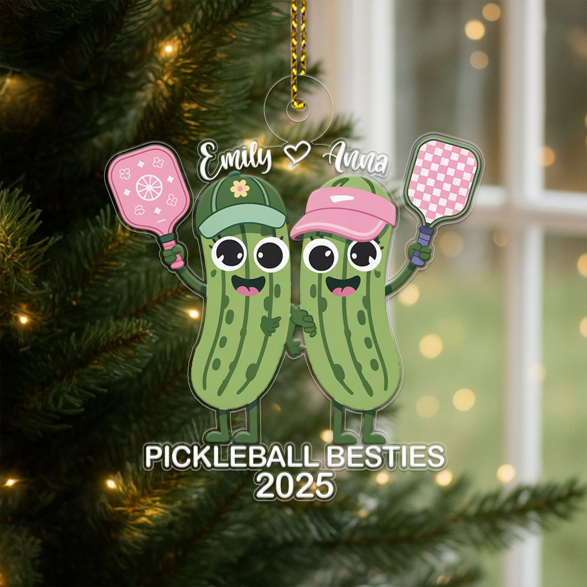 Custom Name Pickleball Friendship Acrylic Ornament Christmas Gift