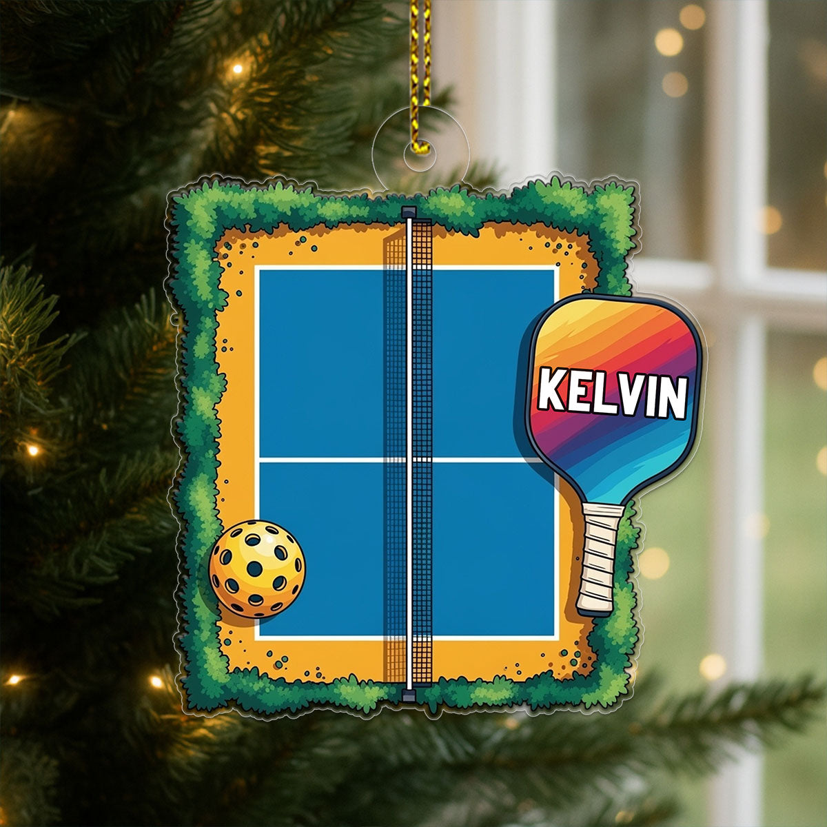 Custom Name Pickleball Xmas Acrylic Ornament Christmas Gift