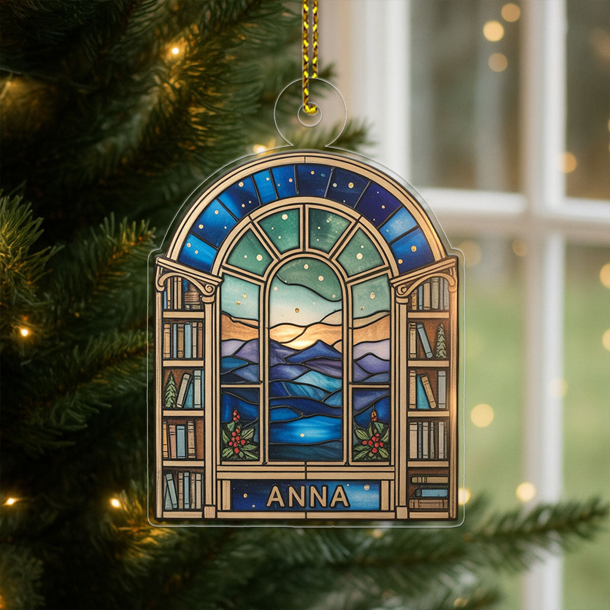 Custom Name Reading Lover Acrylic Ornament Christmas Gift