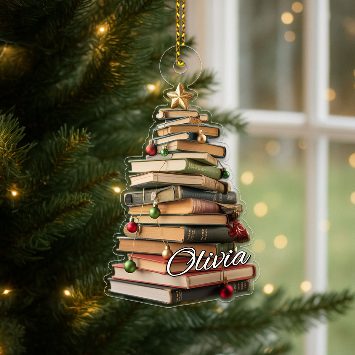 Custom Name Reading Xmas Acrylic Ornament Christmas Gift