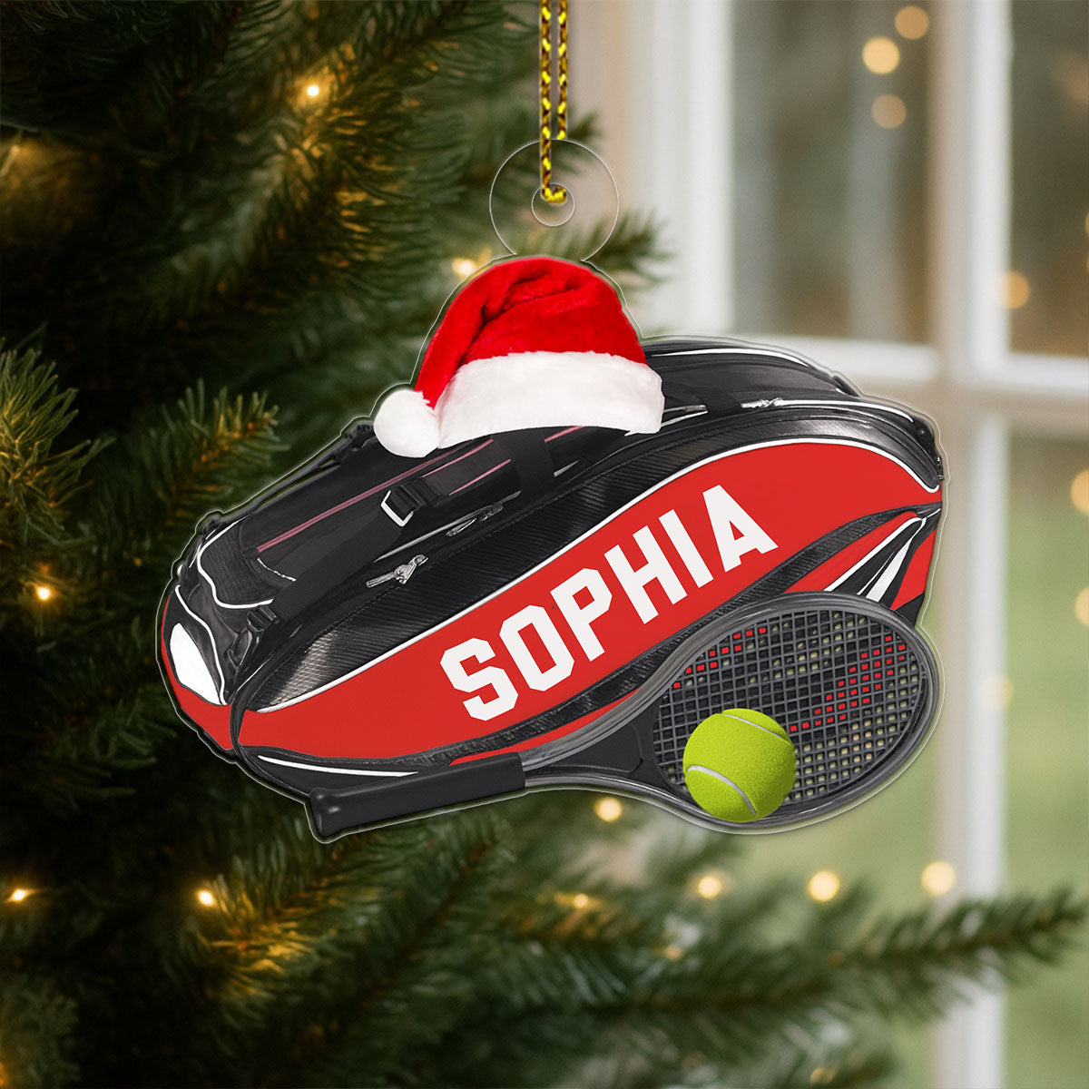 Custom Name Tennis Player Xmas Gift Acrylic Ornament Christmas Gift