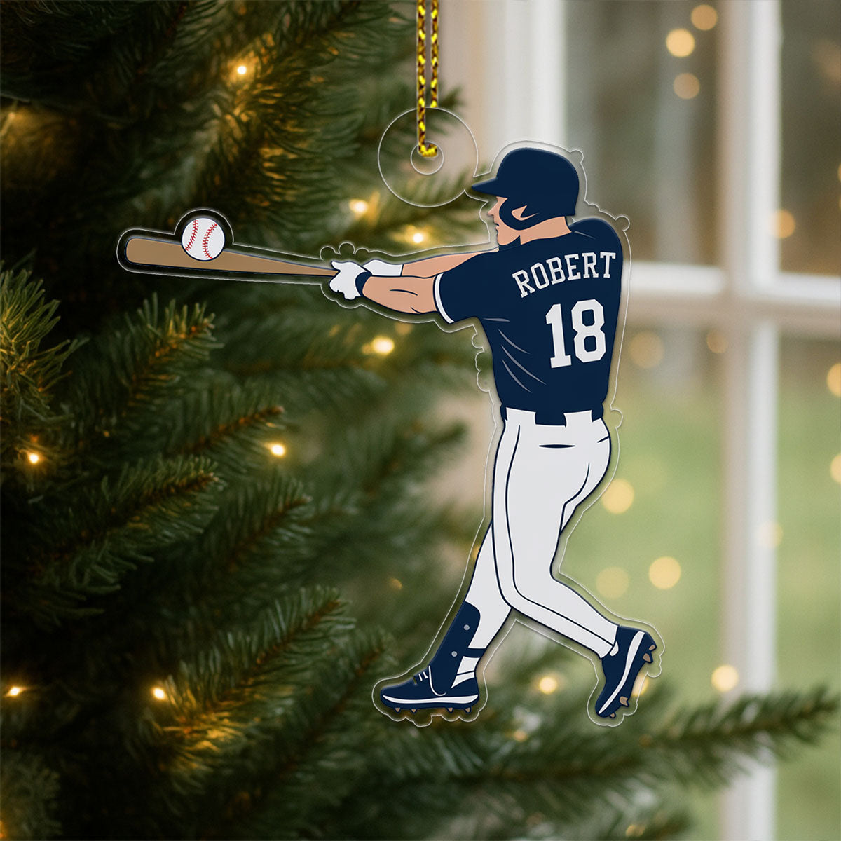 Custom Personalized Baseball Boy Acrylic Ornament Christmas Gift