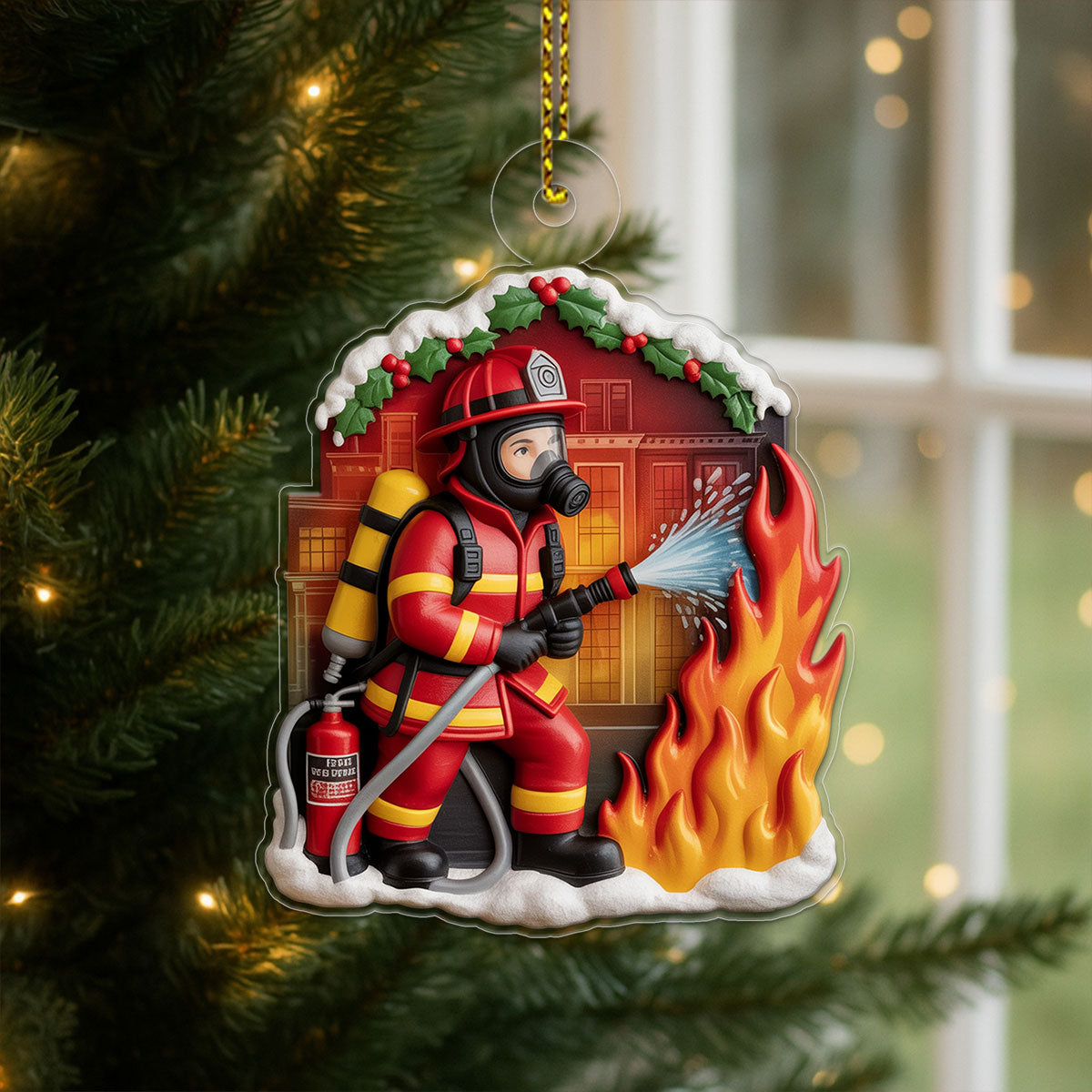 Firefighter Christmas Ornament2 copy Acrylic Ornament Christmas Gift