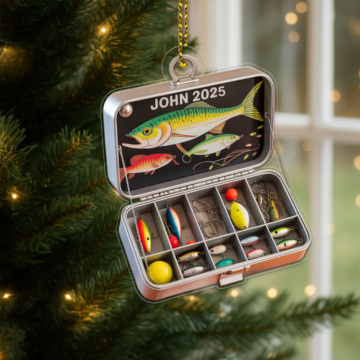 Fishing Tackle Box Acrylic Ornament Christmas Gift