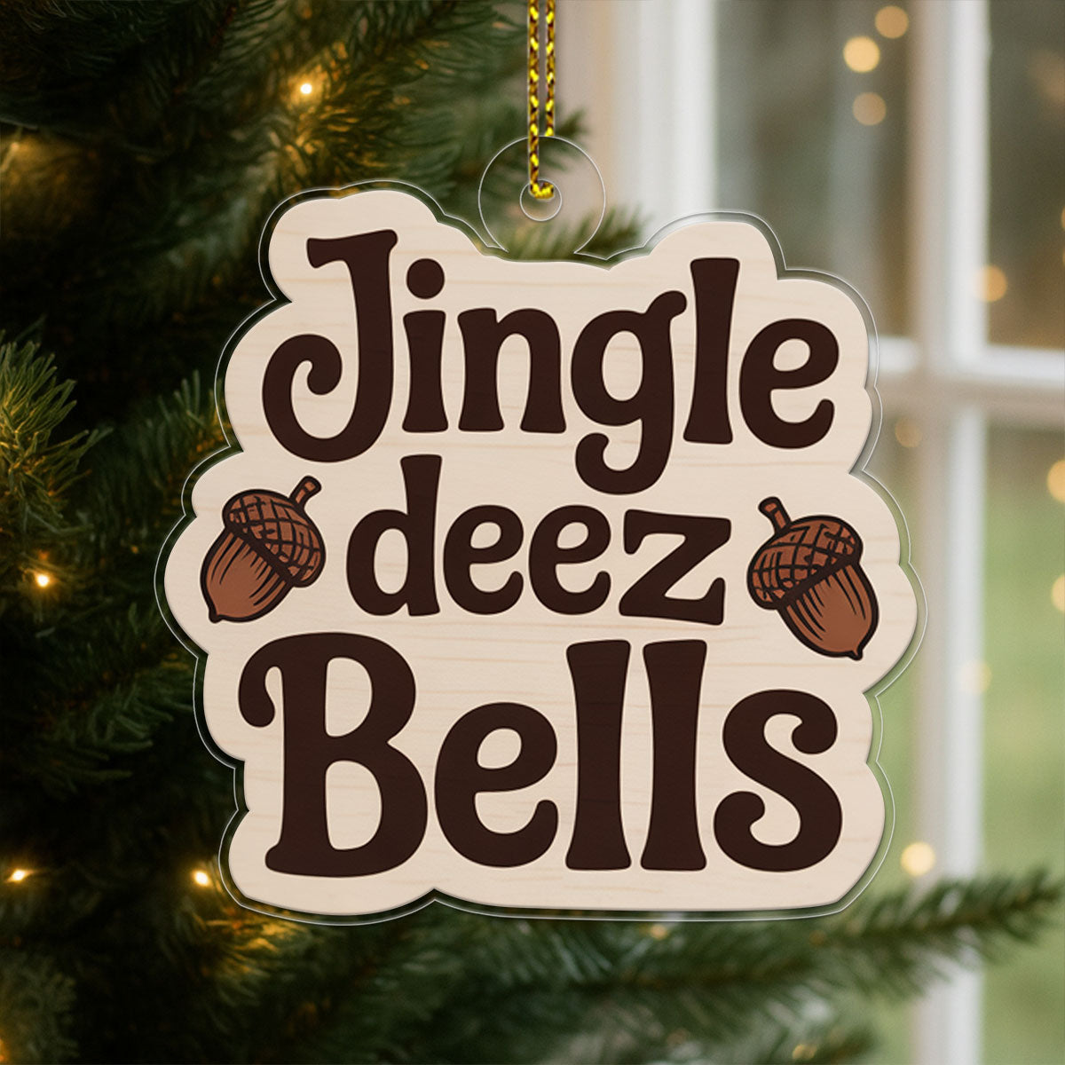 Funny Deez Nuts Ornament, Personalized Adult Humor Christmas Ornament, Custom Naughty Ornament, Gag Gift for Friend, Holiday Joke Decoration