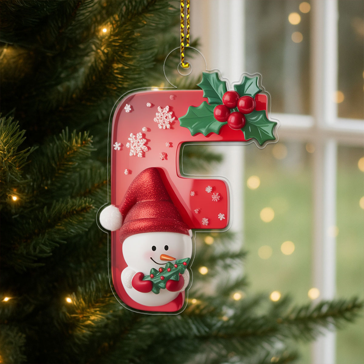 Letter F Acrylic Ornament Christmas Gift
