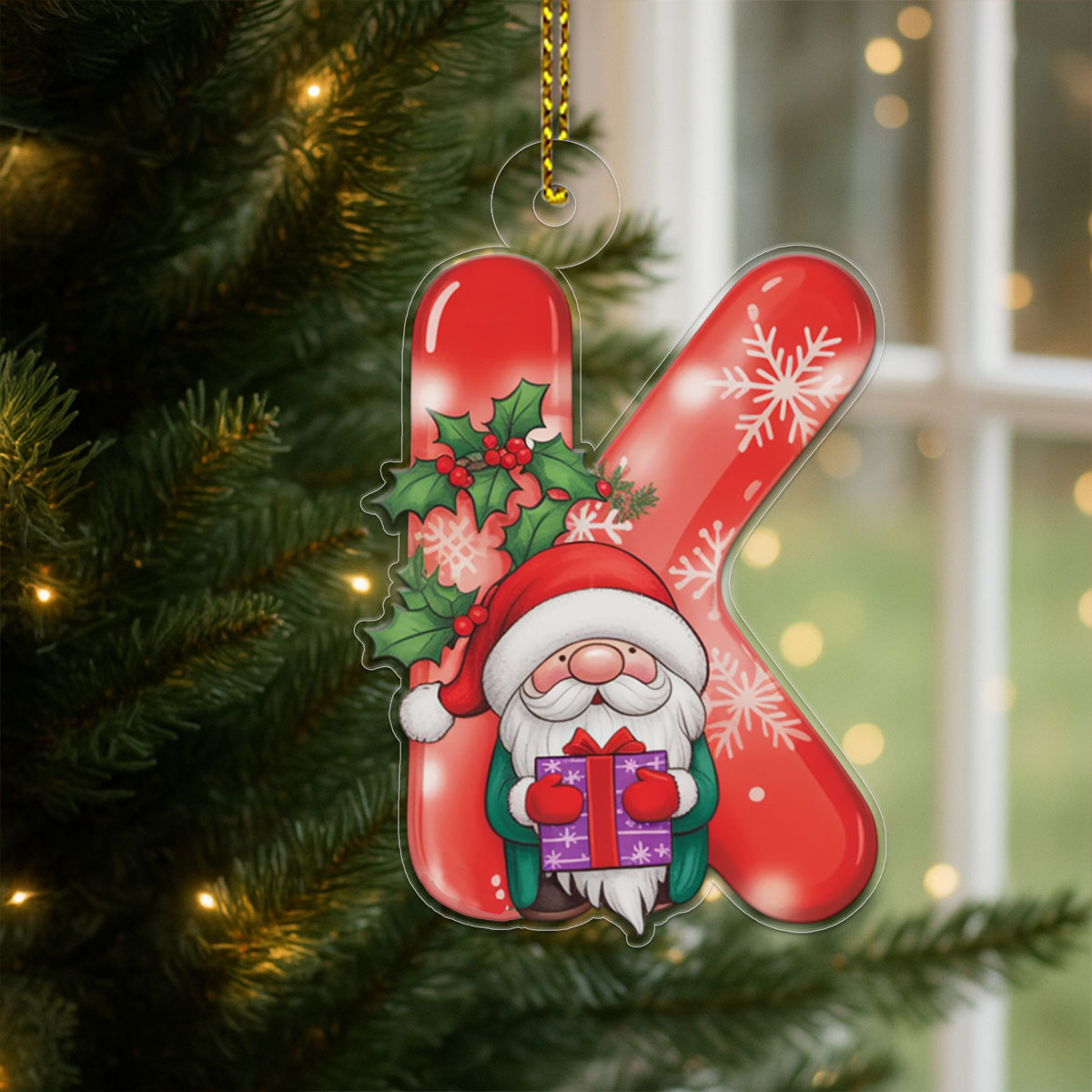 Letter K Acrylic Ornament copy Acrylic Ornament Christmas Gift