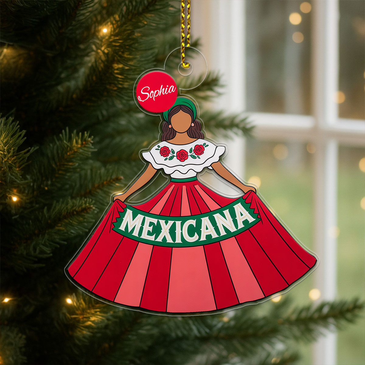 Custom Name Mexicana Acrylic Ornament Christmas Gift