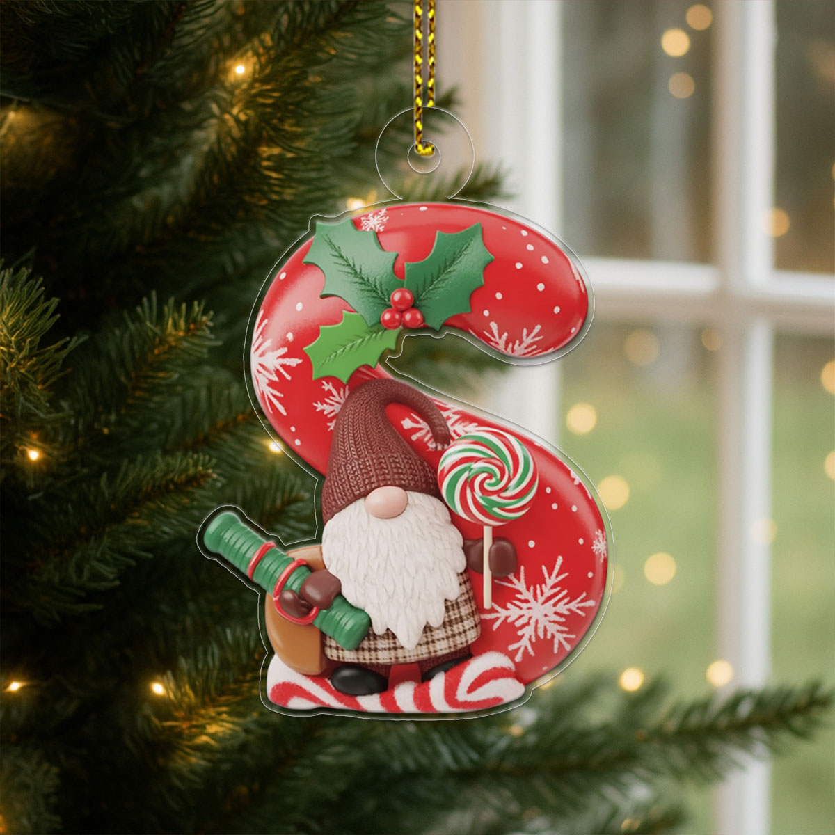 Ornament Christmas Initial Letter S Acrylic copy Acrylic Ornament Christmas Gift