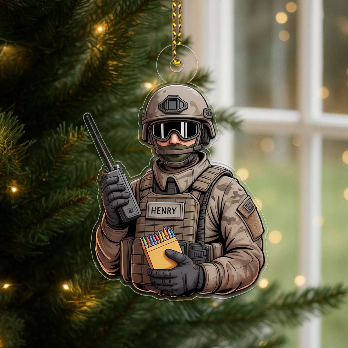 Personalized Funny Veterans For Military Acrylic Ornament Christmas Gift