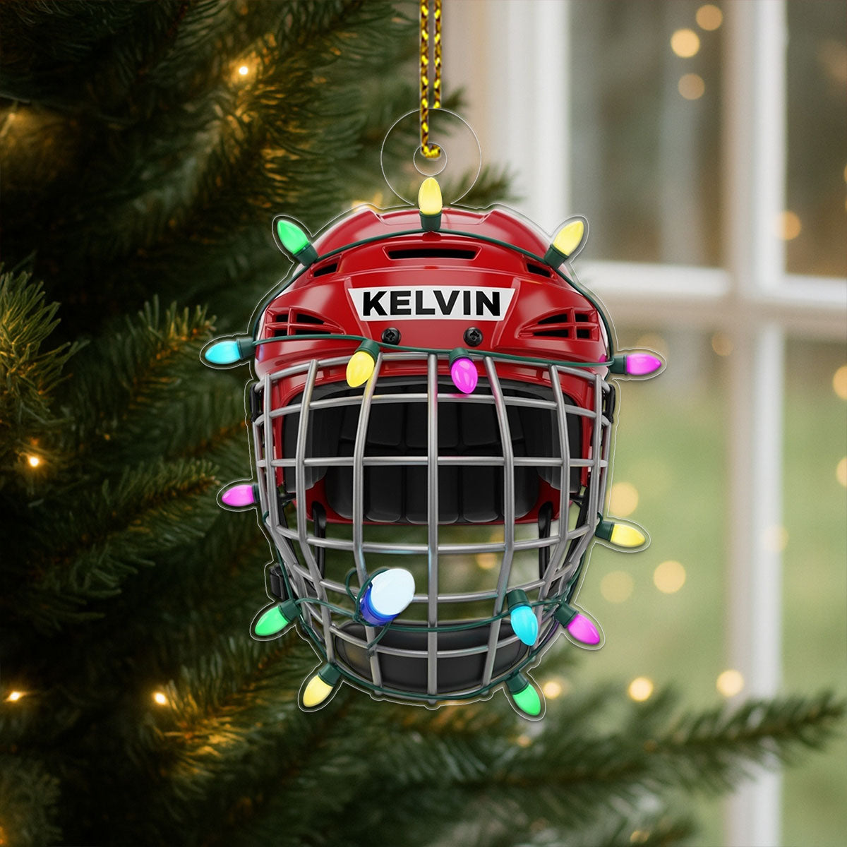 Personalized Ice Hockey Helmet Acrylic Ornament Christmas Gift