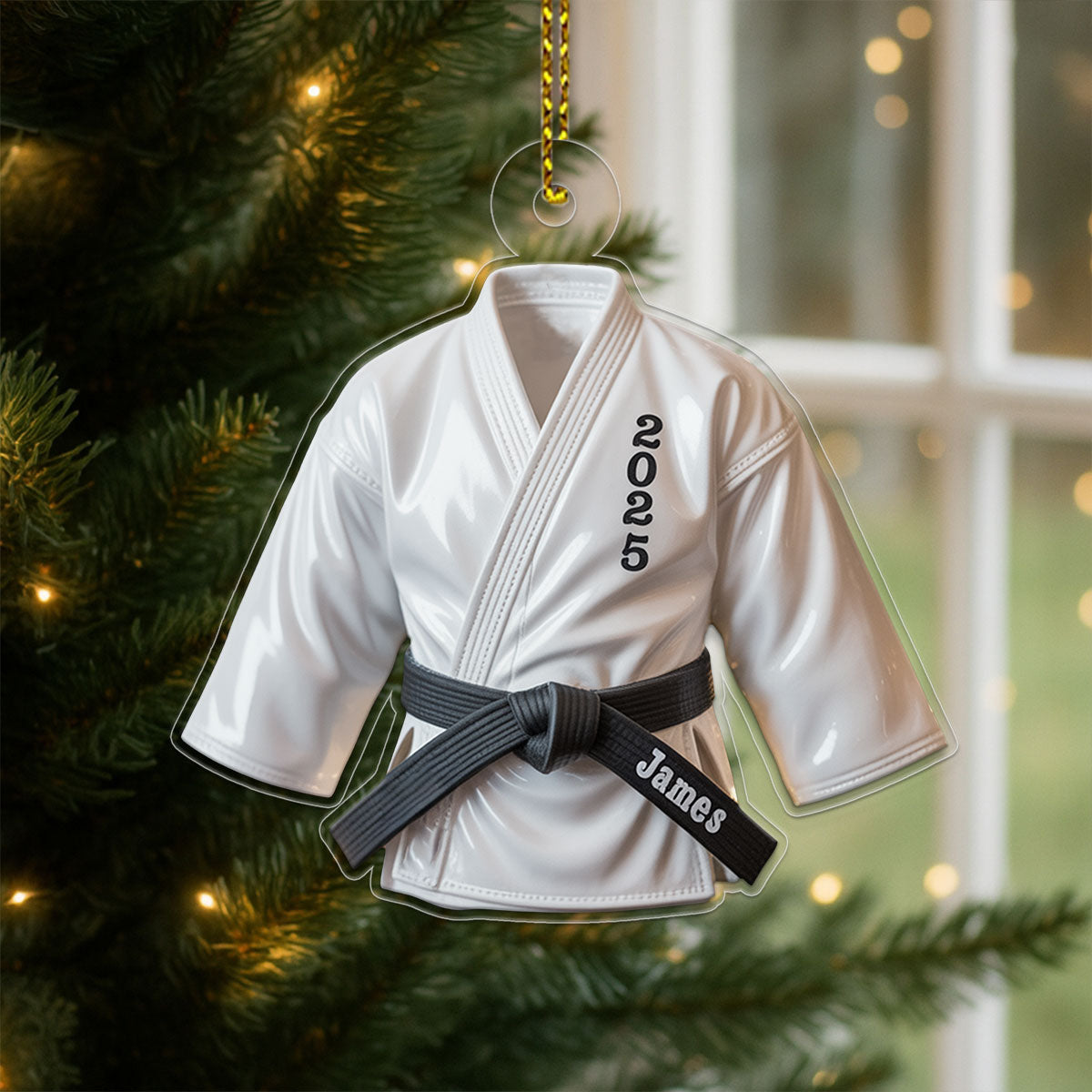 Personalized Karate Acrylic Ornament, Custom Christmas Ornament, Karate Kid Gift, Sport Lover Ornament, Holiday Keepsake Decoration