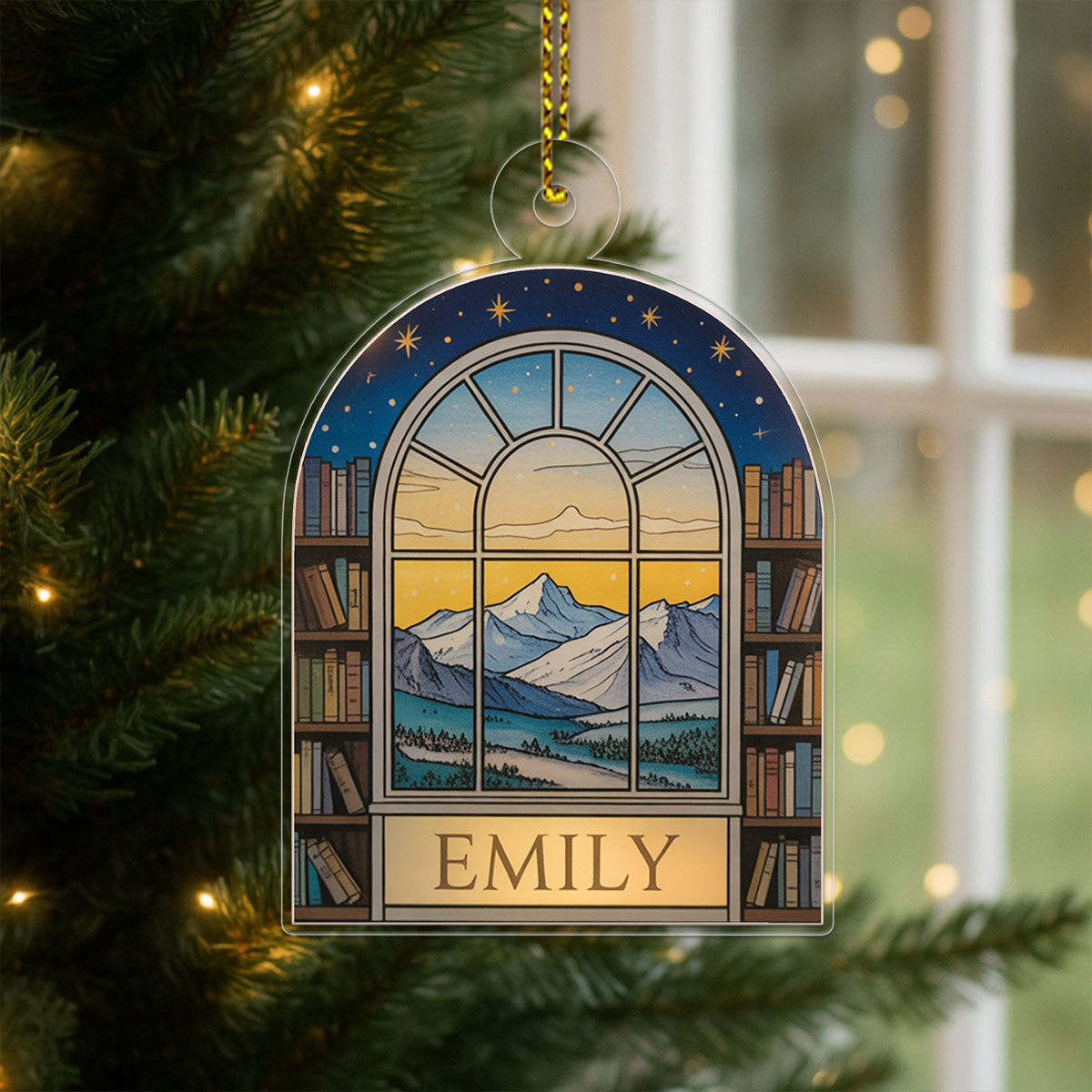 Personalized Night Court Bookshelf 4D Ornament 3 Acrylic Ornament Christmas Gift