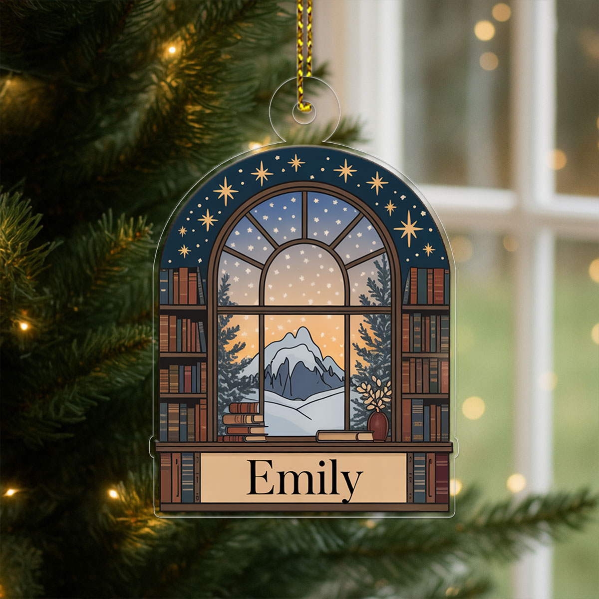 Personalized Night Court Bookshelf 4D Ornament 4 Acrylic Ornament Christmas Gift