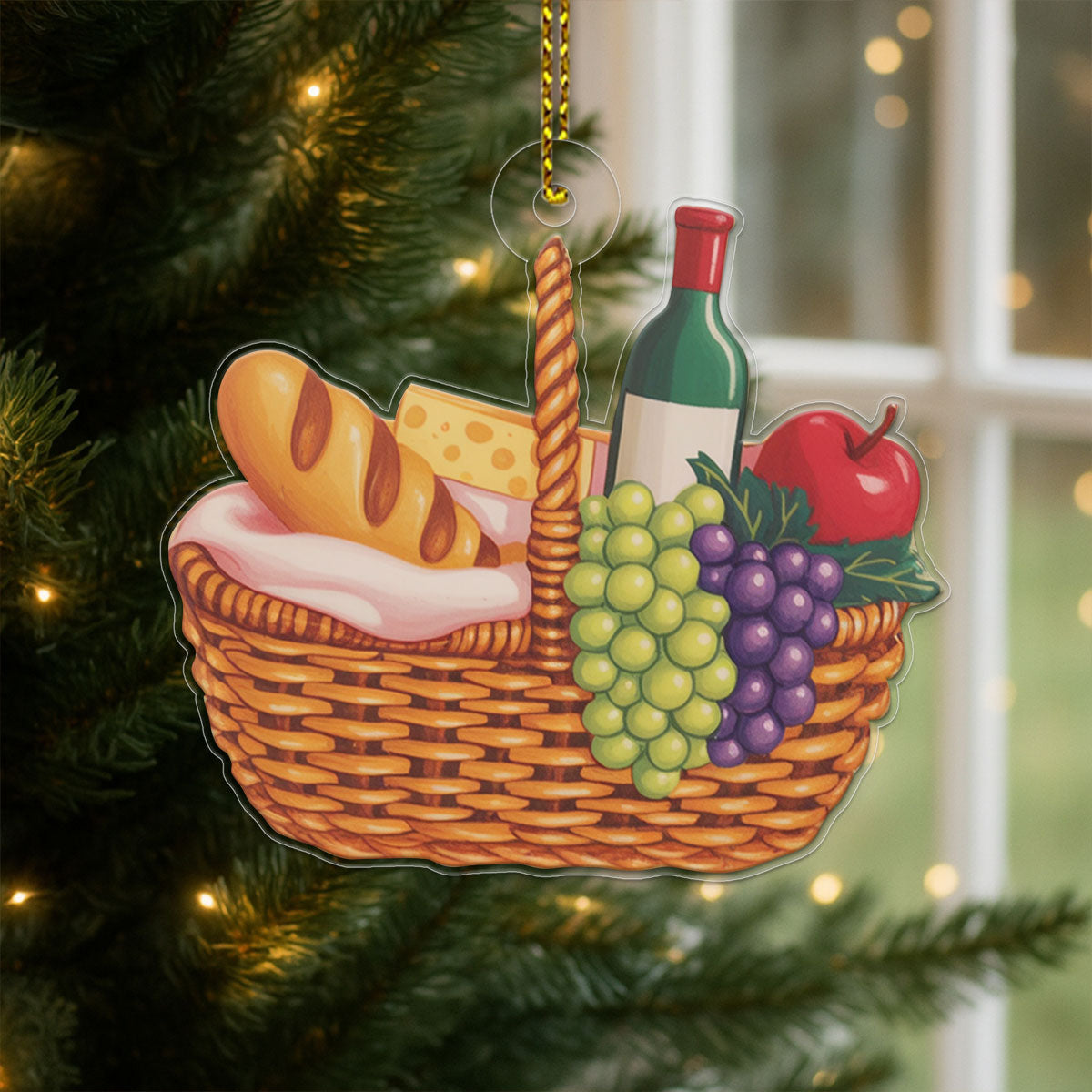 Custom Name Picnic Basket  Picnic Basket Decorative Acrylic Ornament Christmas Gift