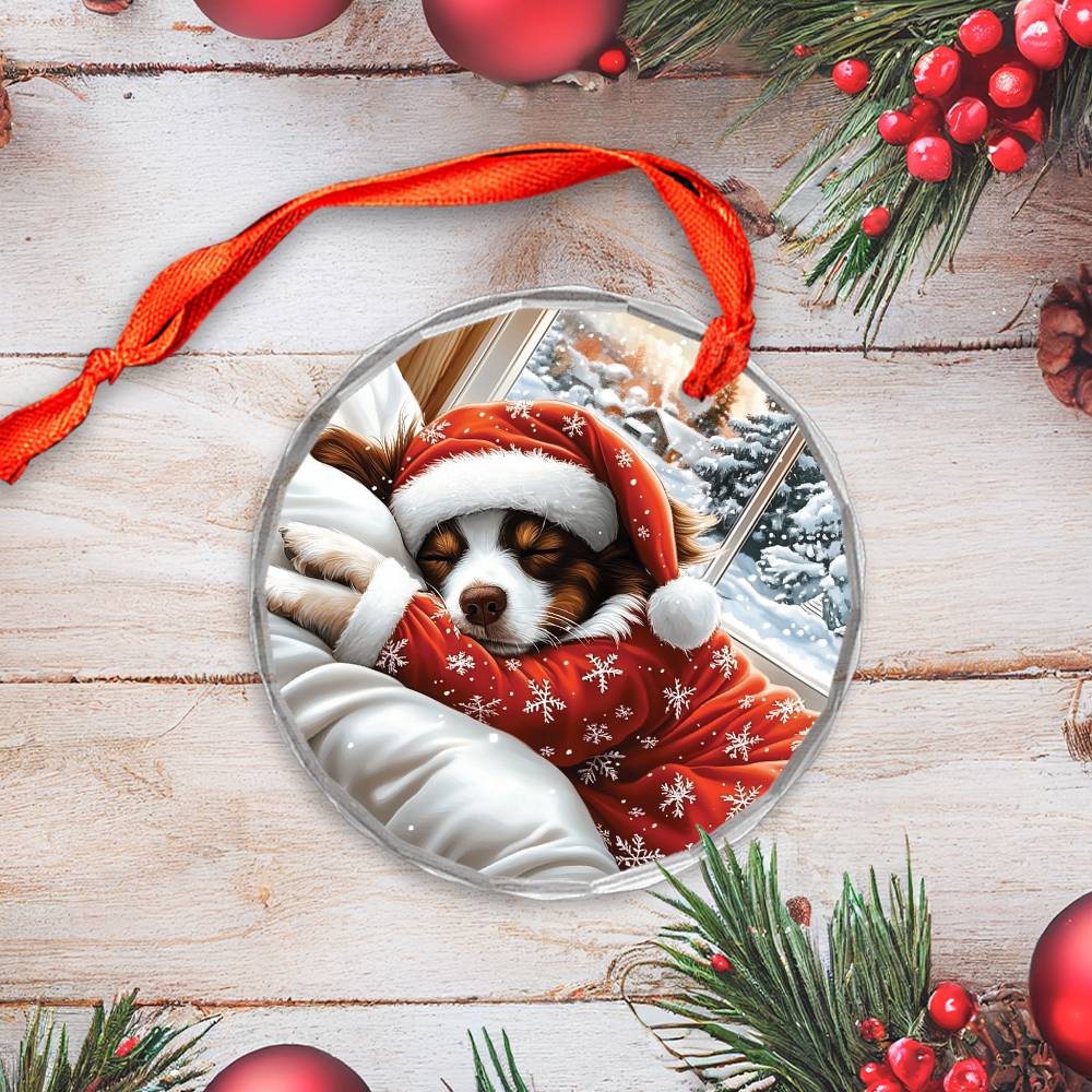 Border Collie Dog Sleeping In Bed Design 2