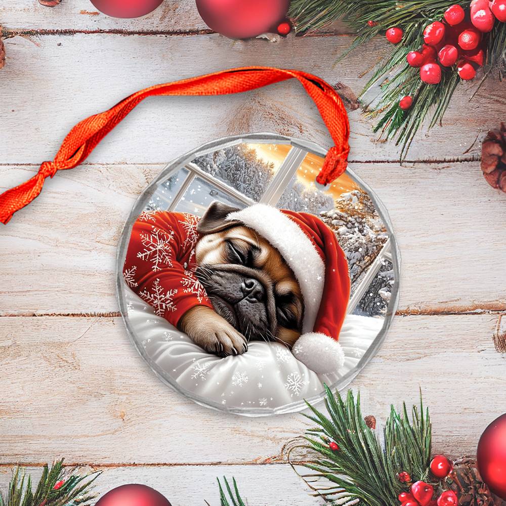 Pug Dog Sleeping In Bed Design 4