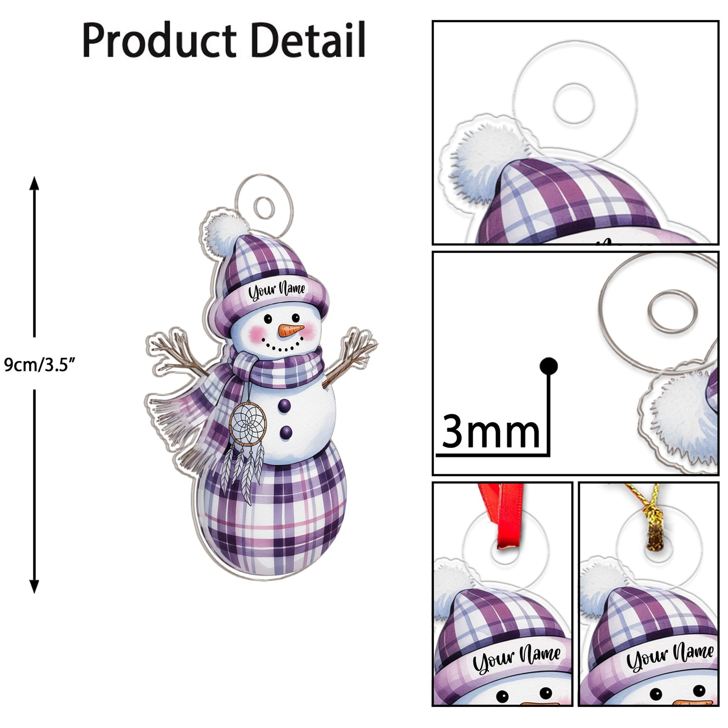 Personalized Snowman Warrior 1 Acrylic Ornament Christmas Gift